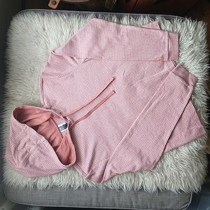 Adidas Waffle Knit Hooded Cropped Long Sleeve Pullover Pink Top Shirt New SAMPLE